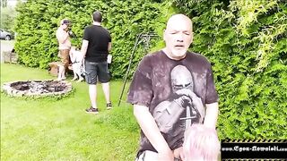The voyeuristic girl is horny and fucks outdoors with Egon Kowalski