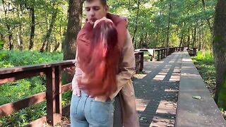 A man sticks his dick in a stranger's mouth and ass in public place