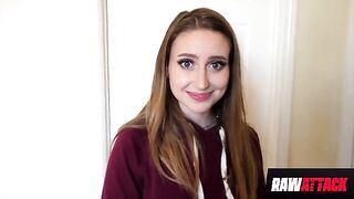 Laney Grey is a petite babe who loves huge dicks, as seen in her steamy scenes