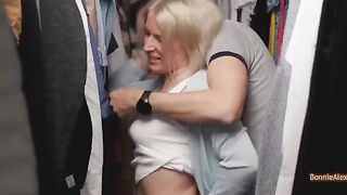 Real couple have spontaneous sex right in the dressing room without preparation