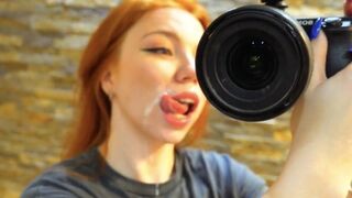 Redhead Russian babe Kisankanna gets her pussy filled with cum in a hot scene
