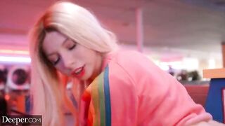 The pretty little girl Kenzie has sex in public places