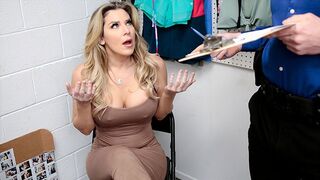 Hot MILF Kayla Paige caught stealing, gets frisked hard